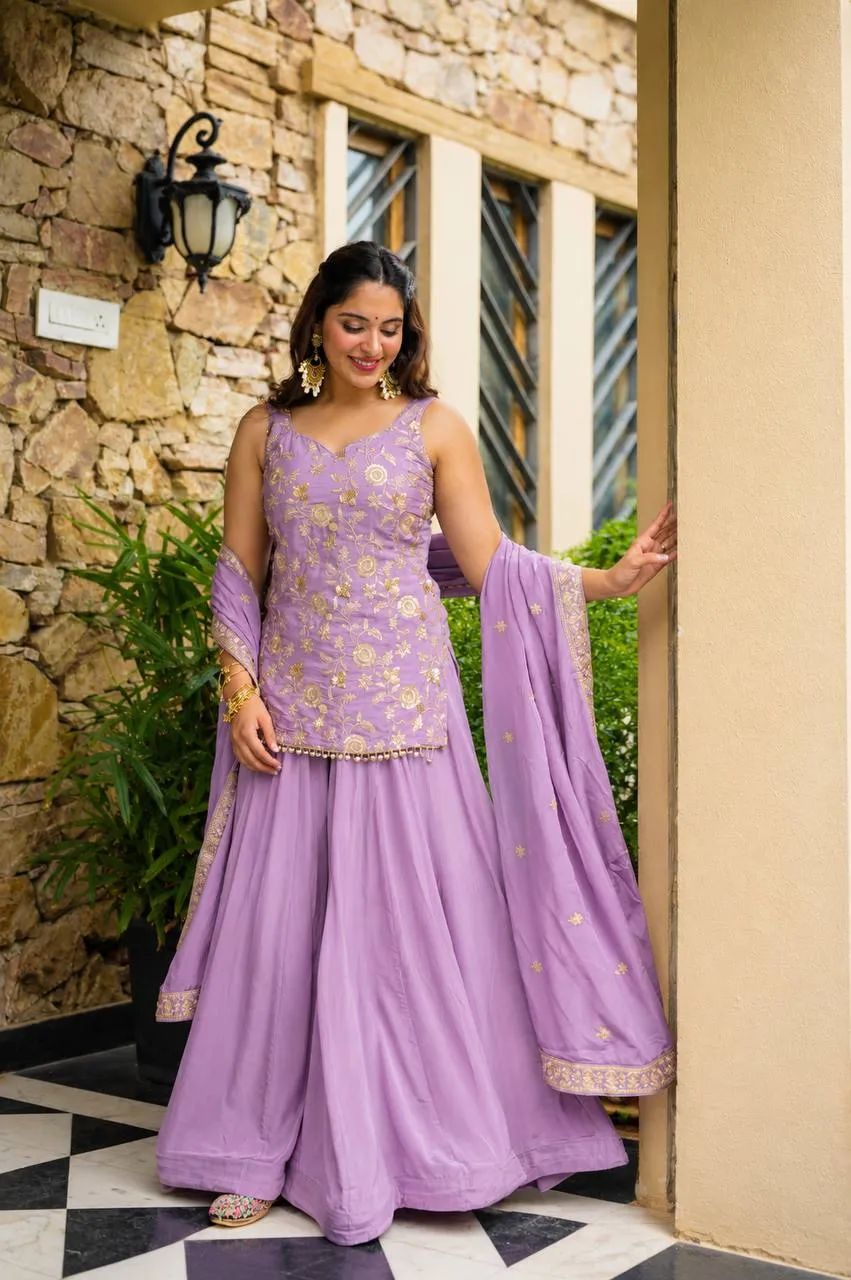 Beautiful STD 6134 Heavy diamond Silk With Sequins Zari & Thread work Sarara Wholesale Surat 2026