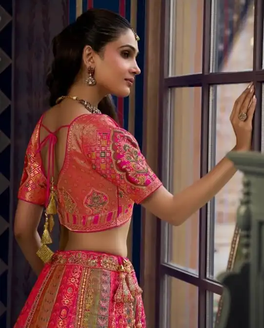 Vrindavan Vol 73 Banarasi Silk With Embroidery Stone & Zari Work Bridal Lehenga Choli Wholesale Surat
