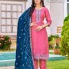 Launching Aanchi Password Vichitra Shimmer Embroidered Kurti WIth Bottom Dupatta Wholesale 2026