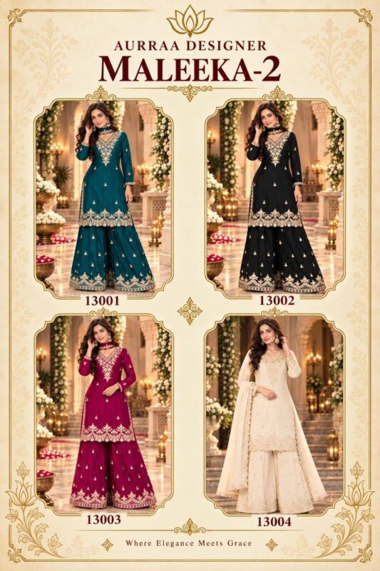 Beautiful Aurraa Maleeka Vol 2 Chinon Embroidered Salwar Kameez Collection Wholesale 2026