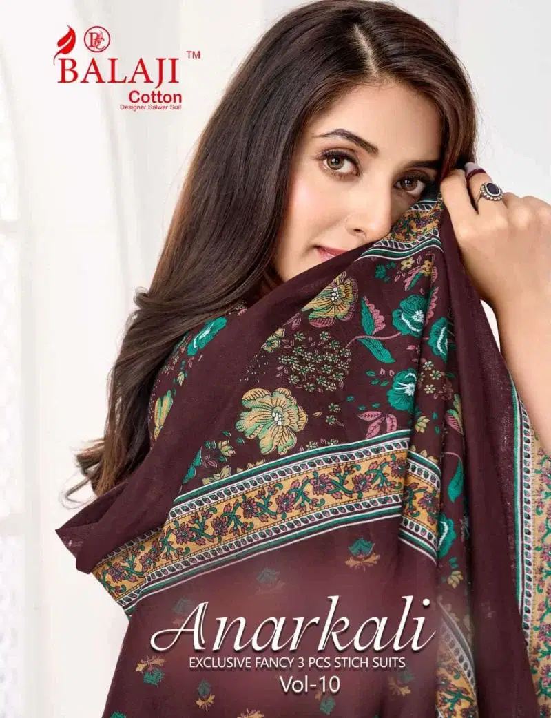 Balaji Anarkali Vol 10 Readymade Cotton Anarkali Kurti Set Wholesale
