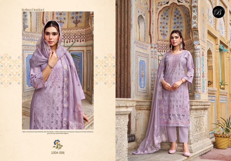 Belliza Khwaish Pure Cotton Lawn Embroidered Dress Material Wholesale