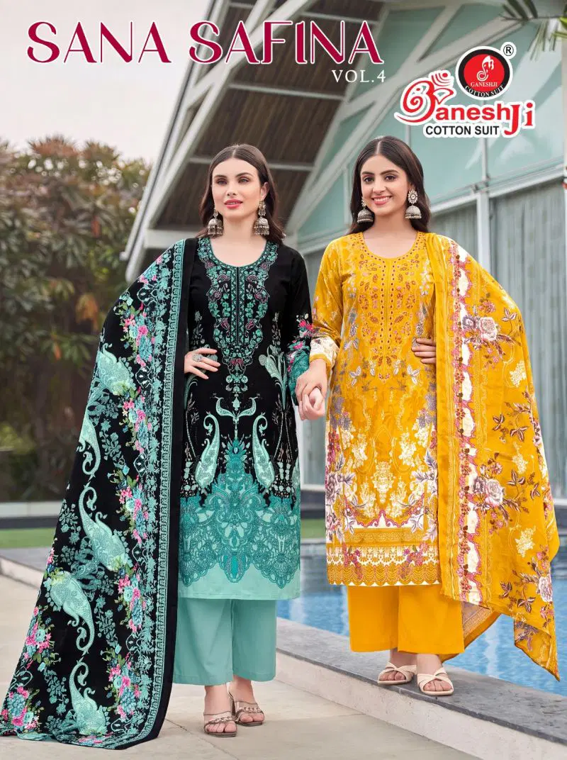 Ganeshji Sana Safina Vol 4 Cotton Printed Karachi Dress Material Wholesale