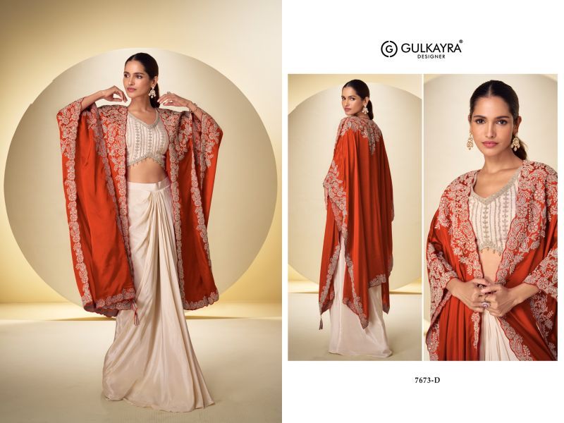 Beautiful Gulkayra Andaz Real Chinon Embroidered Designer Indo Western Collection Wholesale 2026