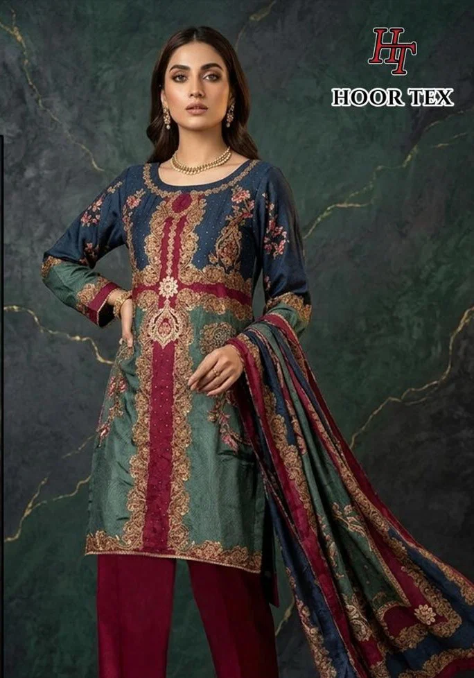 Hoor Tex 418 A To D Muslin Printed Designer Salwar Kameez Collection Wholesale