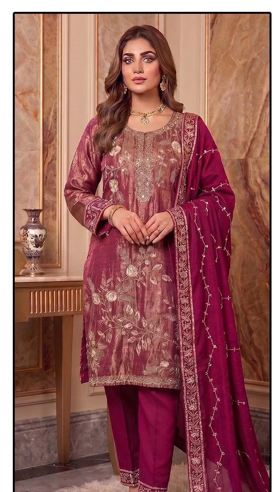 Hoor Tex 963 A To D Fandy Embroidered Beads Work Farshi Salwar Kameez Wholesale