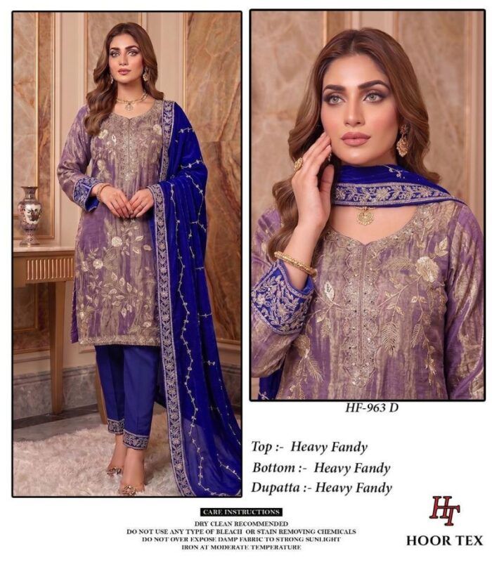 Buy Hoor Tex 963 A To D Fandy Embroidered Beads Work Farshi Salwar Kameez Wholesale 2026