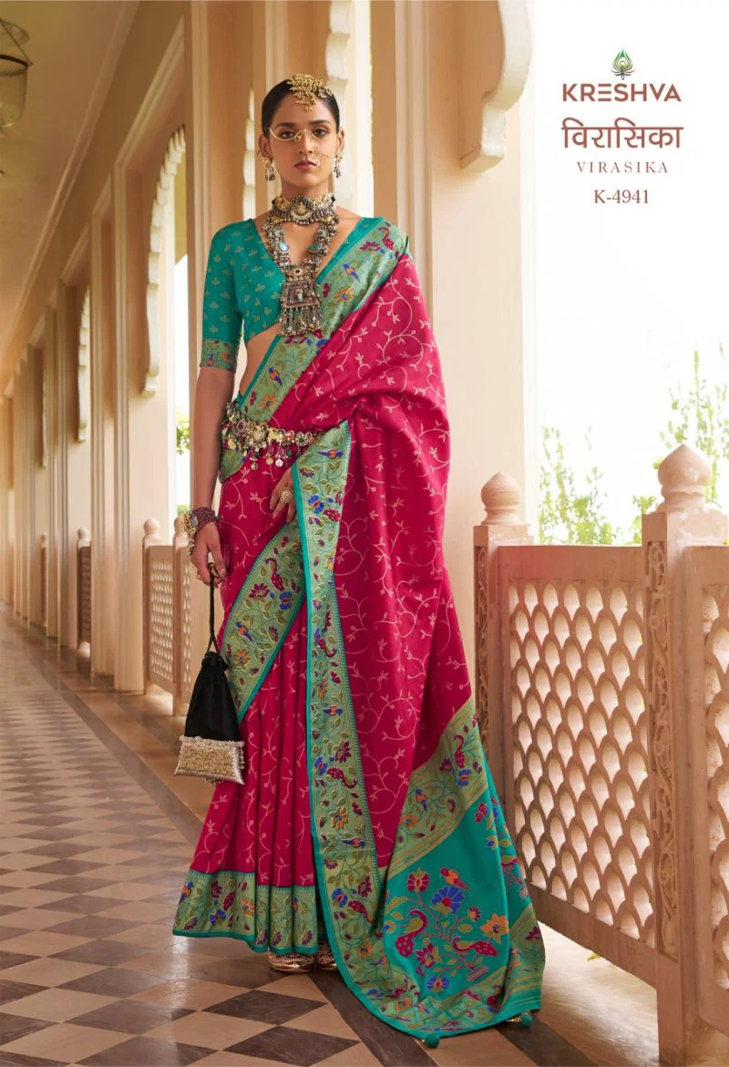 Kreshva Virasika Mercerized Silk Patola Designer Saree Collection Wholesale
