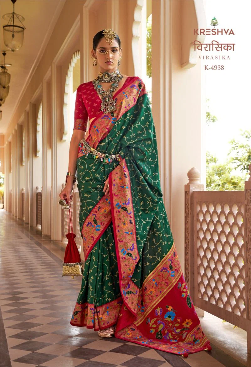 Kreshva Virasika Mercerized Silk Patola Designer Saree Collection Wholesale