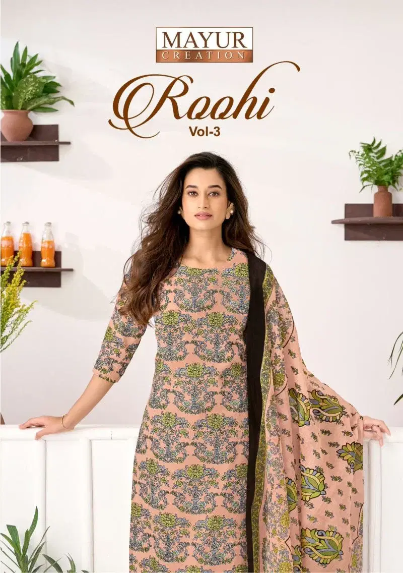 Mayur Roohi Vol 3 Cotton Printed Fancy Dress Material Wholesale