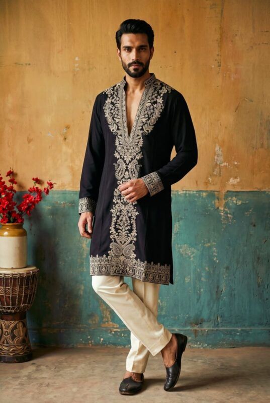 Beautiful Outluk Wedding 54 Lachaka Embroidery Worked Kurta And Pajama Collection Wholesale 2026