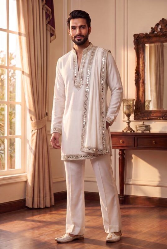 Beautiful Outluk Wedding W5201 To W5204 Lachaka Mirror Work Kurta With Bottom Dupatta Wholesale 2026