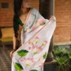 MNG 686 Linen With Gold Jari Border & Digital Print Saree Wholesale Supplier