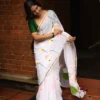 MNG 686 Linen With Gold Jari Border & Digital Print Saree Wholesale Supplier