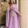 STD 6134 Heavy diamond Silk With Sequins Zari & Thread work Sarara Wholesale Supplier