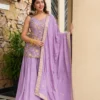 STD 6134 Heavy diamond Silk With Sequins Zari & Thread work Sarara Wholesale Supplier