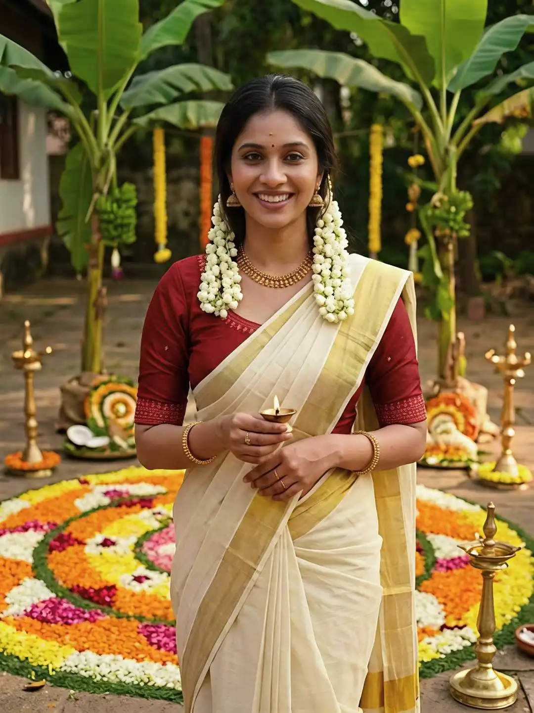 MNG 687 Chiku Linen with Gold Jari Kerala Saree Wholesale Supplier