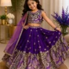 MRF 009 Soft Sindur Silk With Embroidery Work Kids Wear Lehenga Choli Wholesale Surat