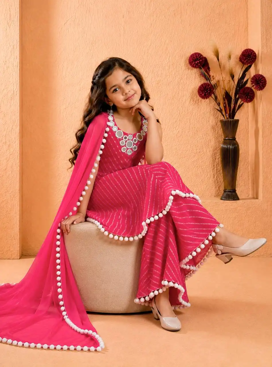Baby 253 Heavy Fox Georgette With Real mirro Gown Bottom Dupatta Set Wholesale Surat