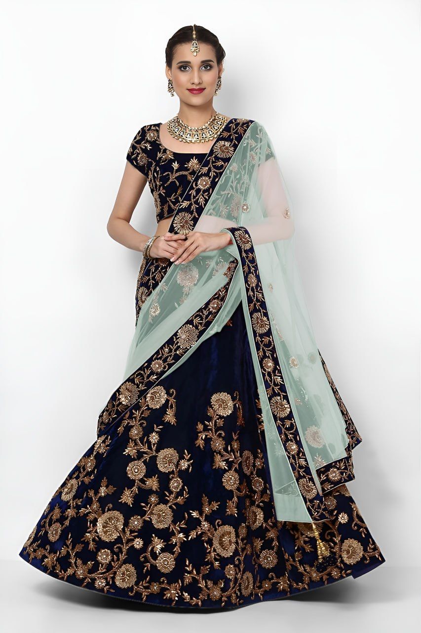 Zeel 7012 Velvet With Embroidery Work Wedding Lehenga Choli Wholesale Surat