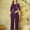 Lila 162 Pure Cotton With Embroidery Thread Work Co Ord Set Wholesale Supplier