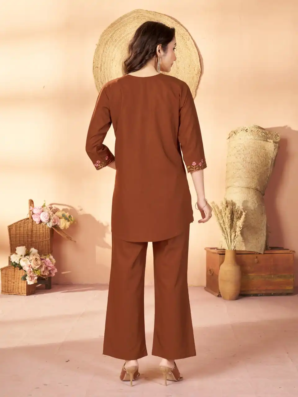 Lila 176 Heavy Rayon With Embroidery Thread Work Co Ord Set Wholesale Surat