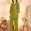 Lila 176 Heavy Rayon With Embroidery Thread Work Co Ord Set Wholesale Surat