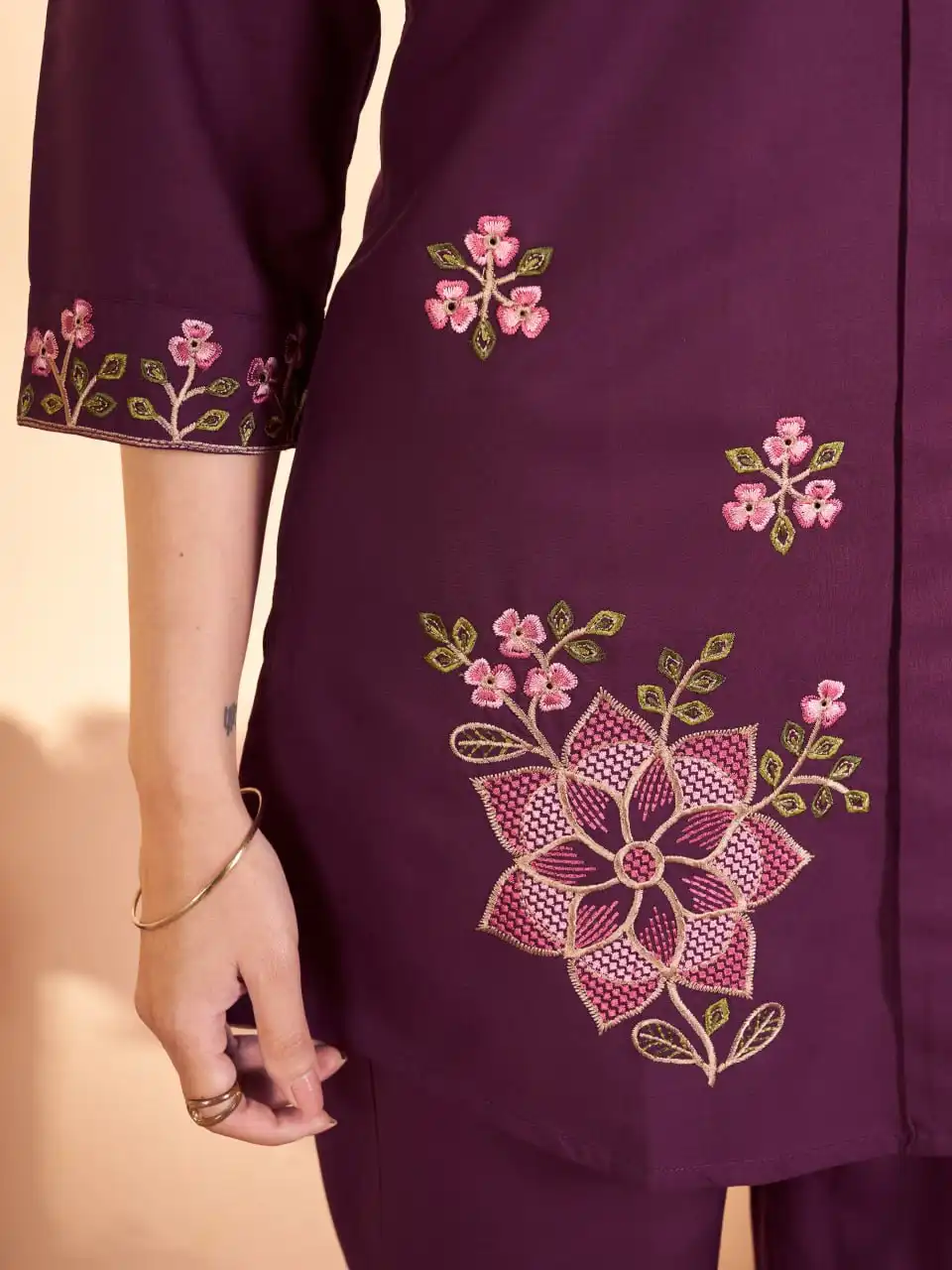 Lila 176 Heavy Rayon With Embroidery Thread Work Co Ord Set Wholesale Surat
