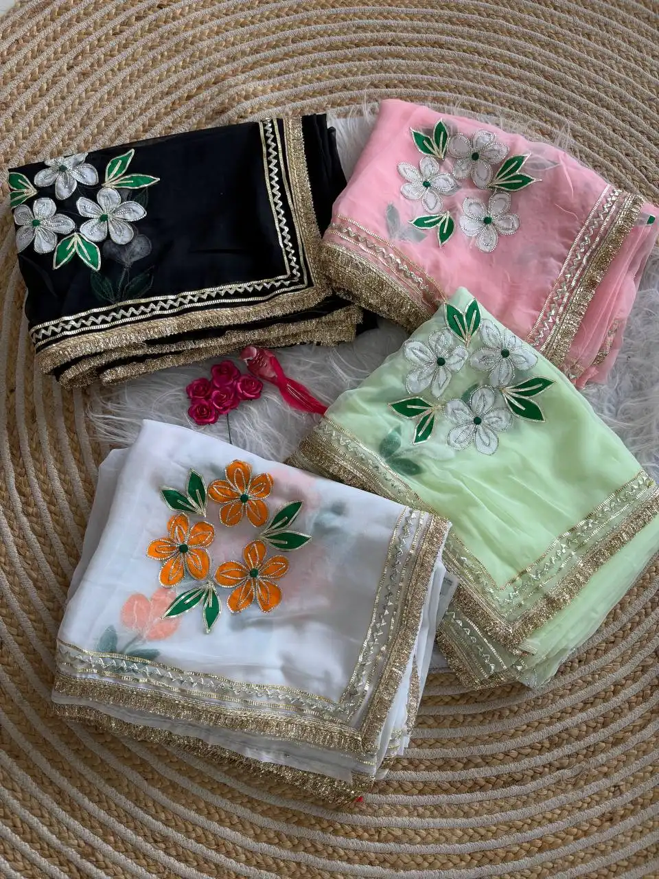 MHV Mansi Georgette With Gotta Patti Saree Wholesale Supplier