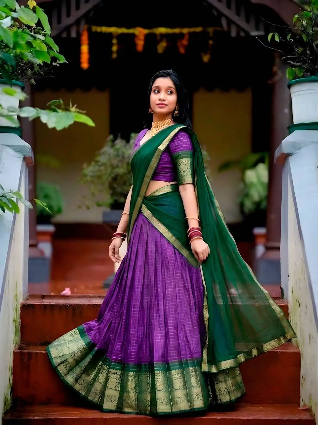 WMN 2045 Dola Chex With Zari Weaving Work South Indian Lehenga Choli Wholesale Surat