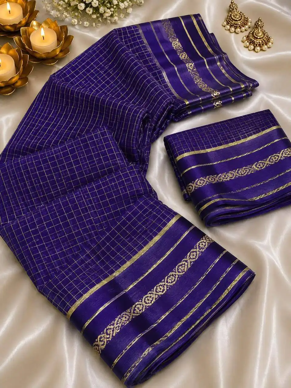 Laxmi 1140 Georgette Chex Sattin Saree Wholesale Surat