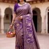 Laxmi 1141 Pure Naylon Kadi Creap Georgette Saree Wholesale Supplier