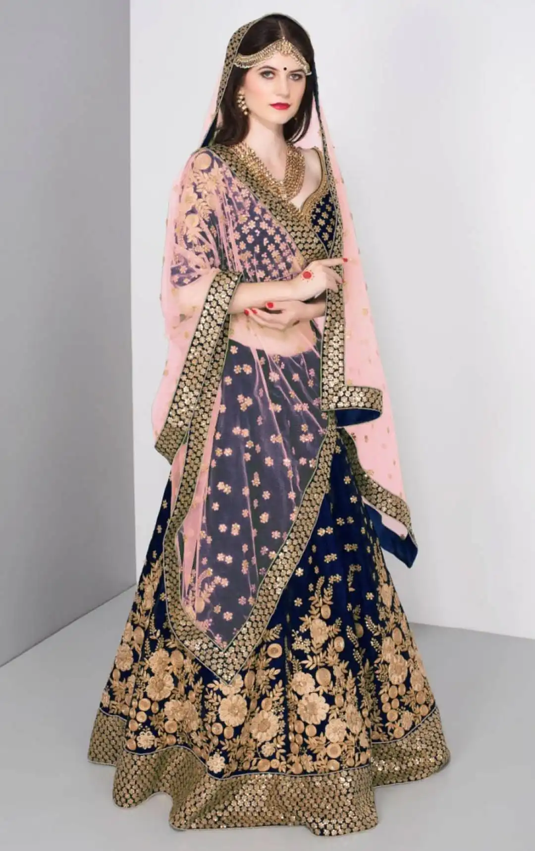 Zeel 7024 Pure Velvet With Embroidery Work Wedding Lehenga Choli Wholesale Surat