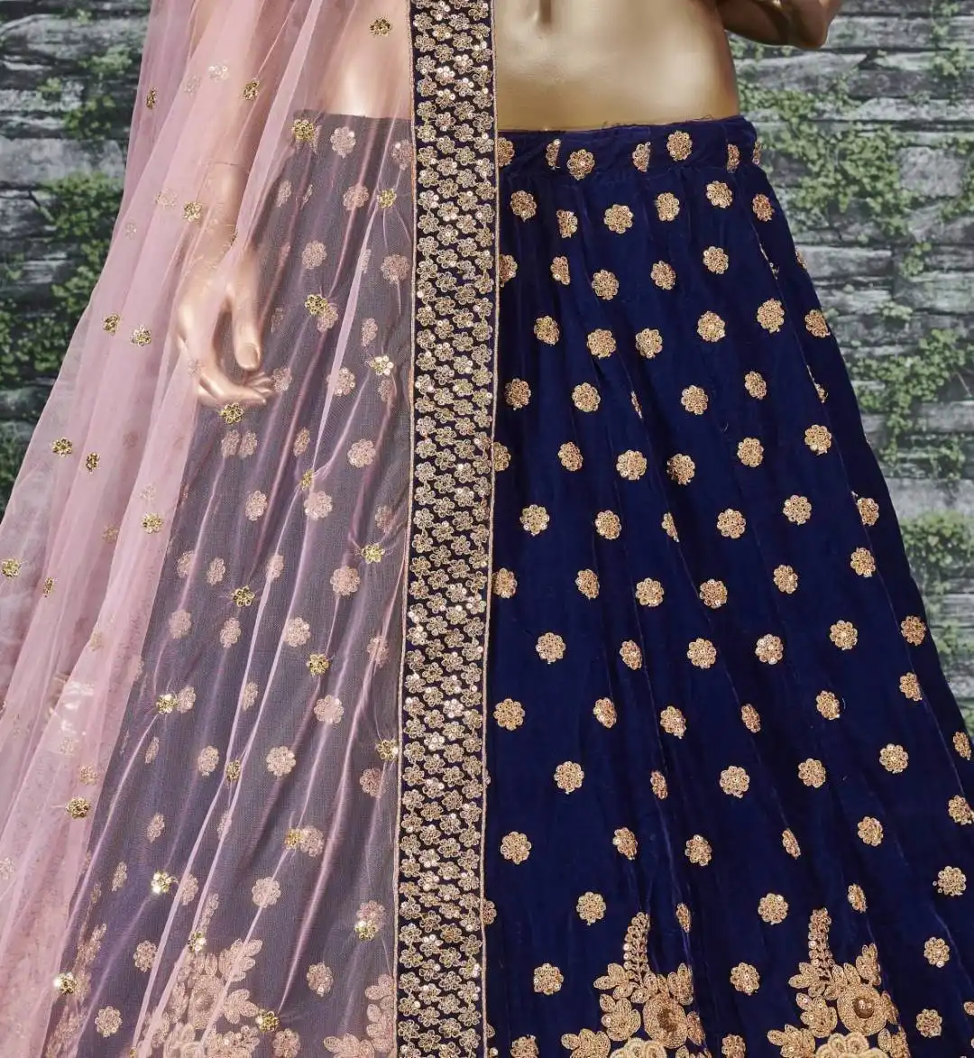 Zeel 7024 Pure Velvet With Embroidery Work Wedding Lehenga Choli Wholesale Surat