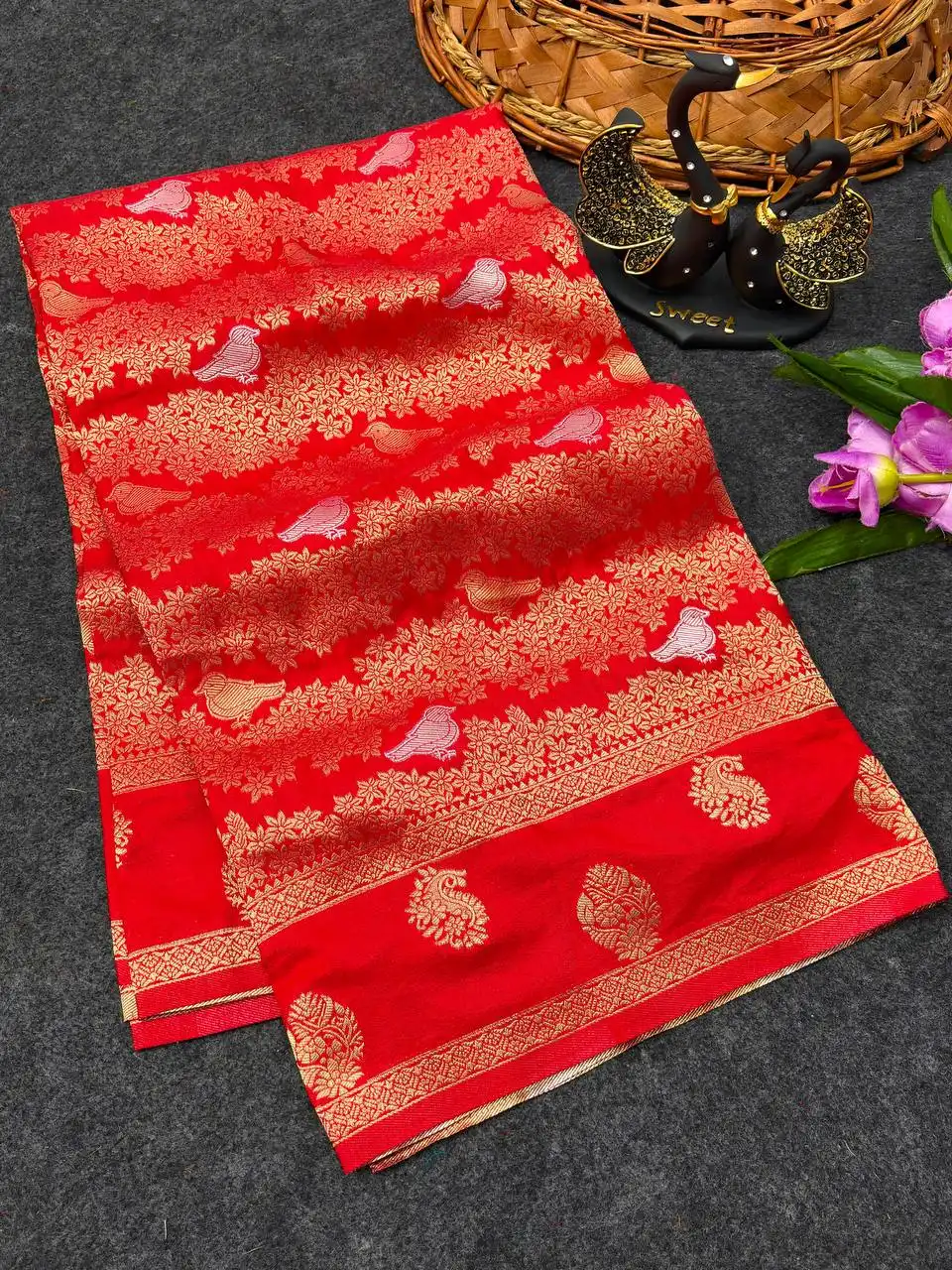 Laxmi 1142 Pure Naylon Kadi Creap Georgette Saree Wholesale Supplier