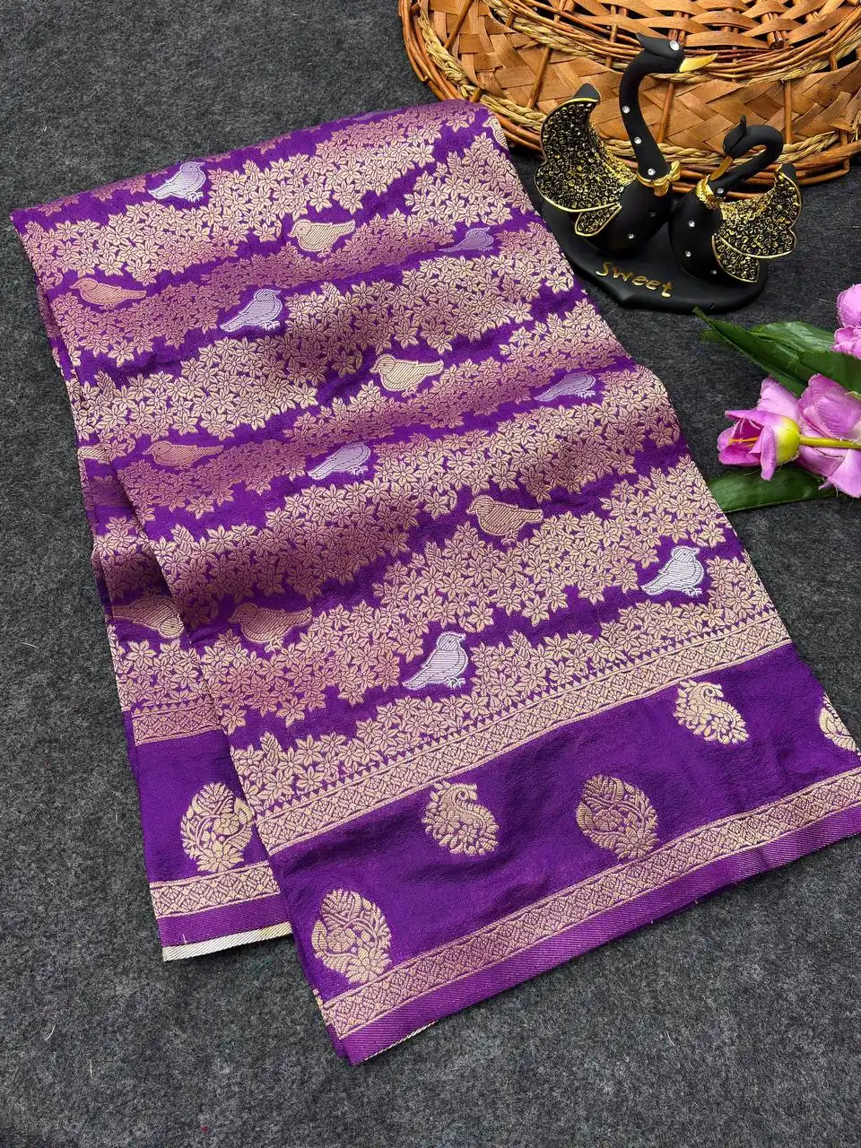 Laxmi 1142 Pure Naylon Kadi Creap Georgette Saree Wholesale Supplier