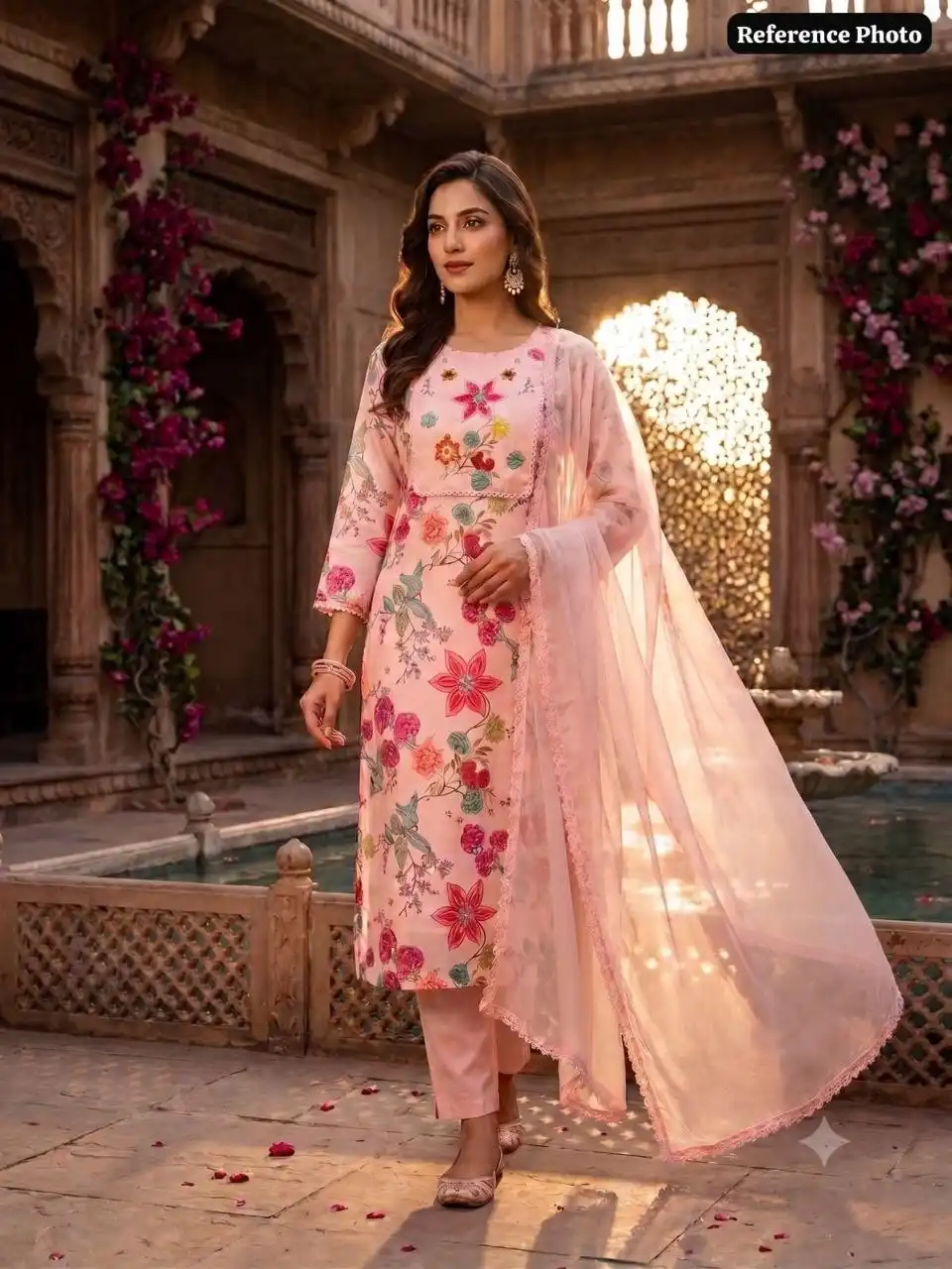KR 422 Pure Linen Cotton With Hand Thread Work Kurti Pant Dupatta Set Wholesale Surat