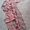 KR 422 Pure Linen Cotton With Hand Thread Work Kurti Pant Dupatta Set Wholesale Surat
