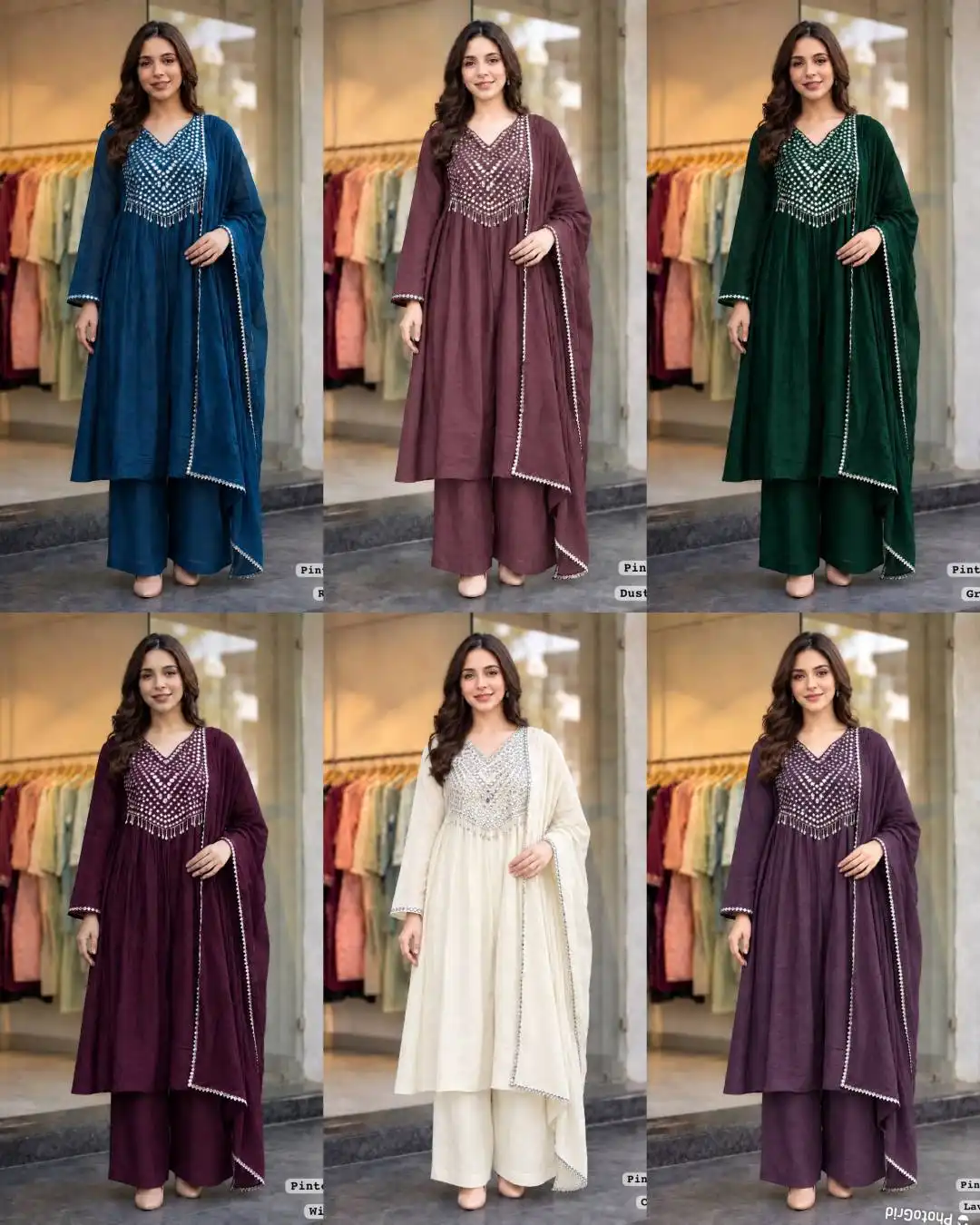 SS2016 Vol 5 Rangoli Crush Silk With Mirror Work Top Bottom Dupatta Set Wholesale Surat