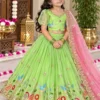 MRF 0030 Soft Fendy Silk With Embroidery Work Kids Wear Lehenga Choli Wholesale Supplier