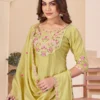 Lila 175 Mal Chanderi & Embroidery Thread With Real Hand Work Anarkali Suit Set Wholesale Surat