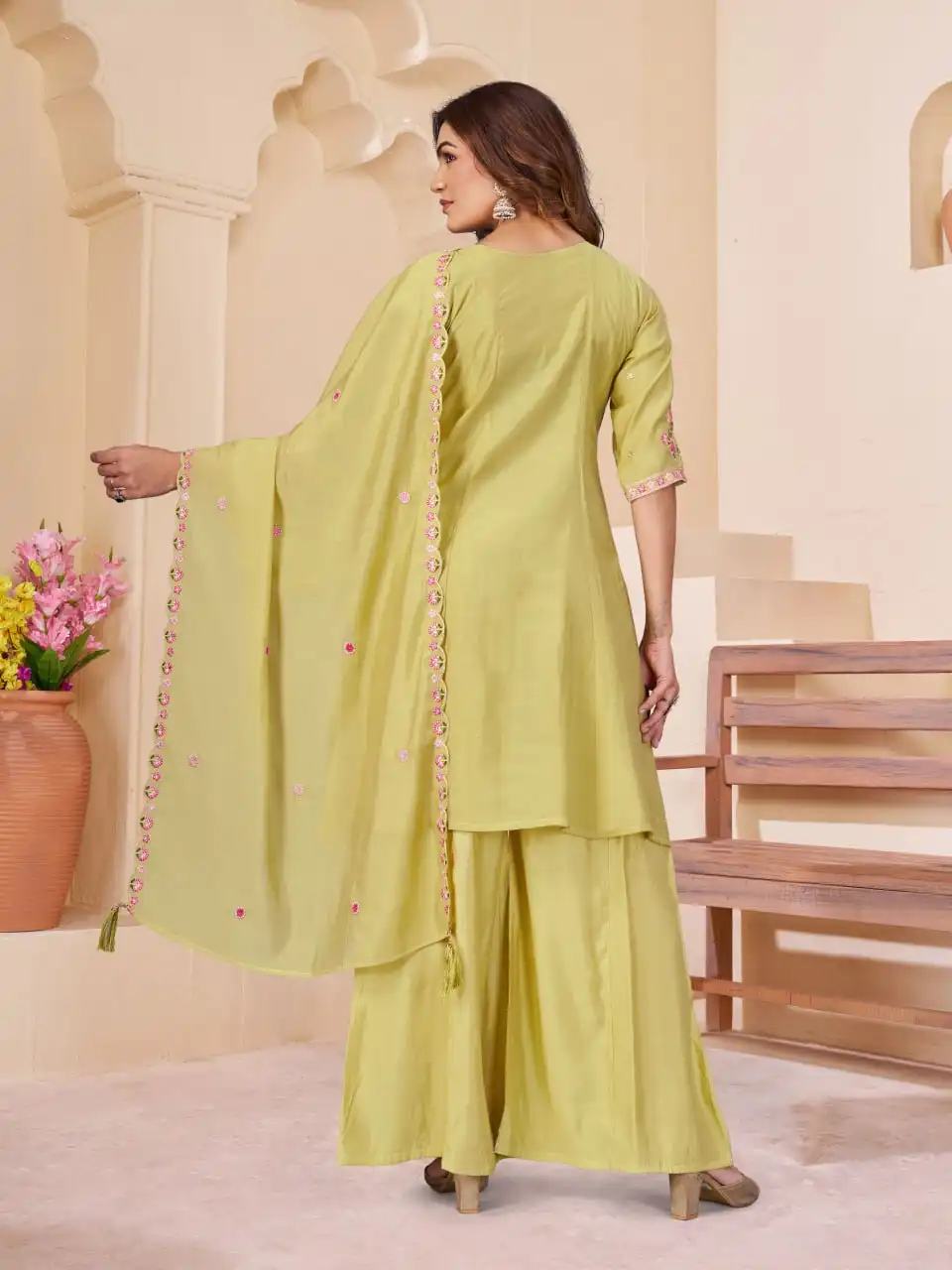 Lila 175 Mal Chanderi & Embroidery Thread With Real Hand Work Anarkali Suit Set Wholesale Surat