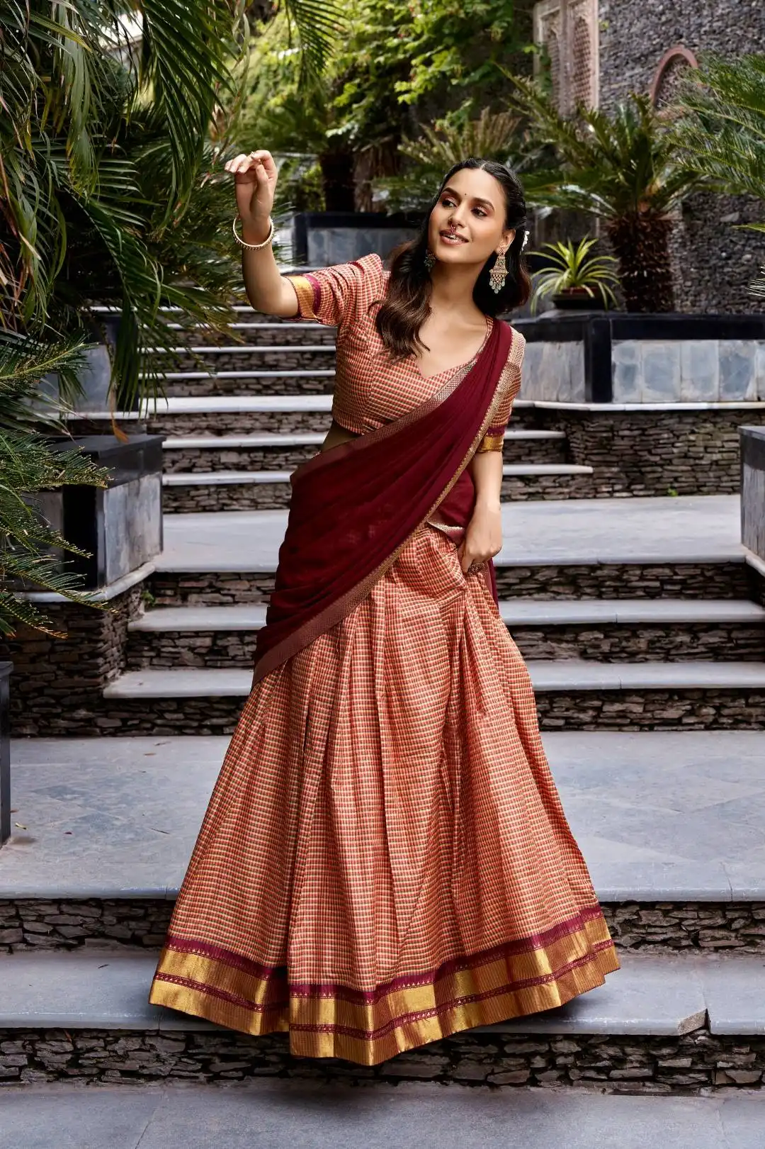 WMN 2065 Kanchi Cotton Chex With Zari Work Lehenga Choli Wholesale Surat