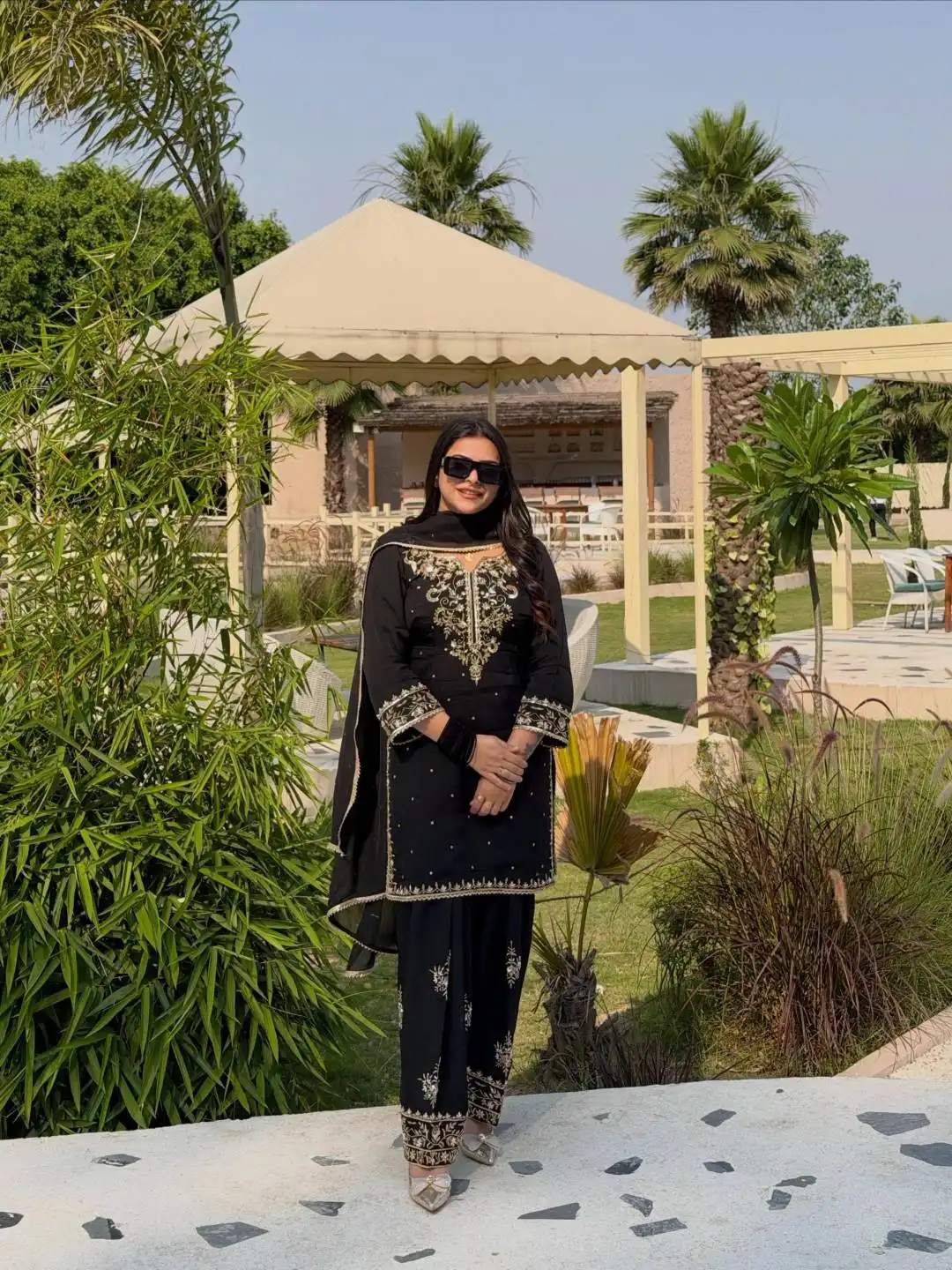 C585 1501 Beautiful Franch Crap With Embroidery With Pearl Moti Work Kurti Plazzo Dupatta Set Wholesale Surat