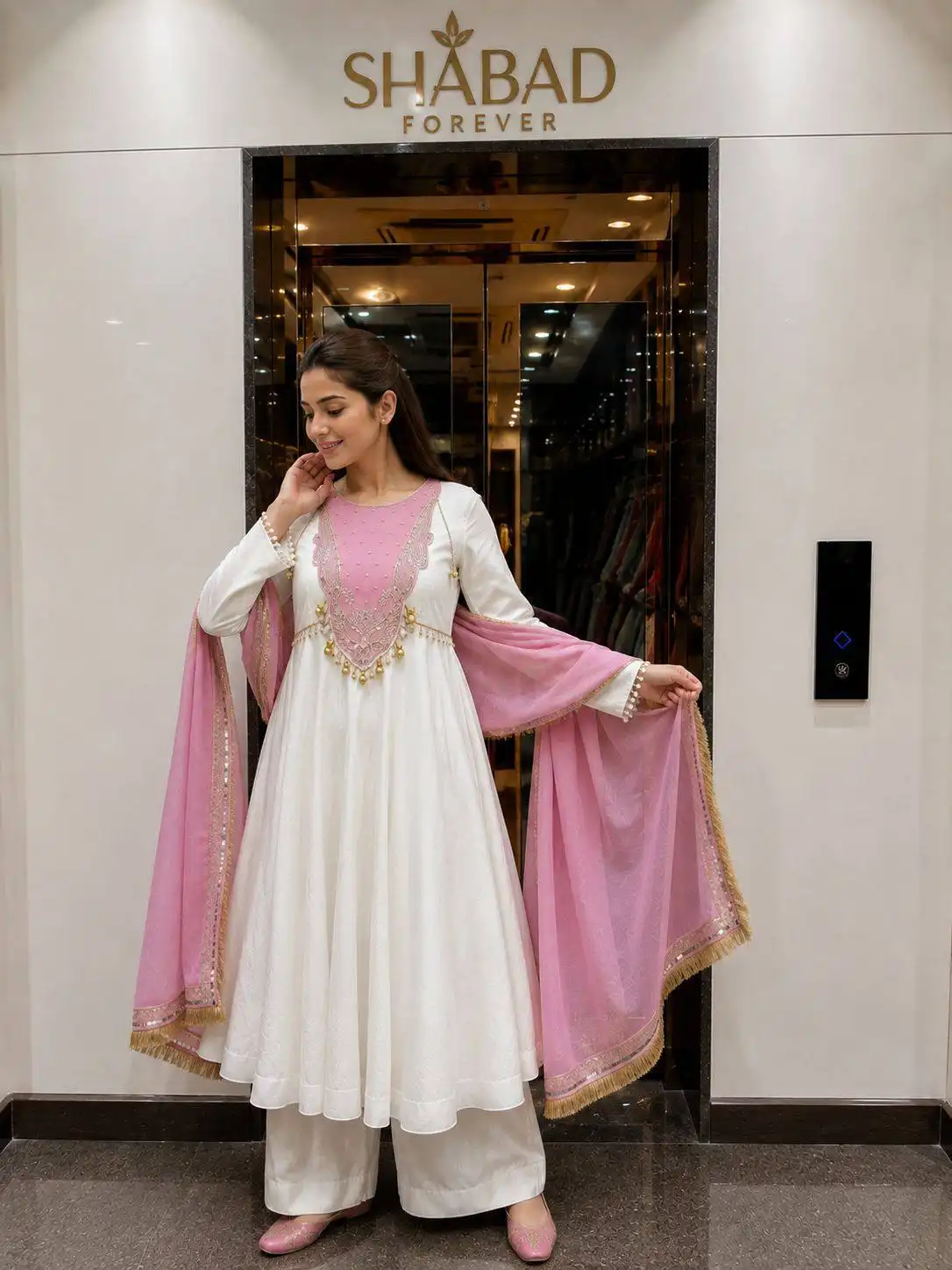C585 1502 Heavy Roman Glass Silk With Zari Work Gown Pant Dupatta Set Wholesale Surat
