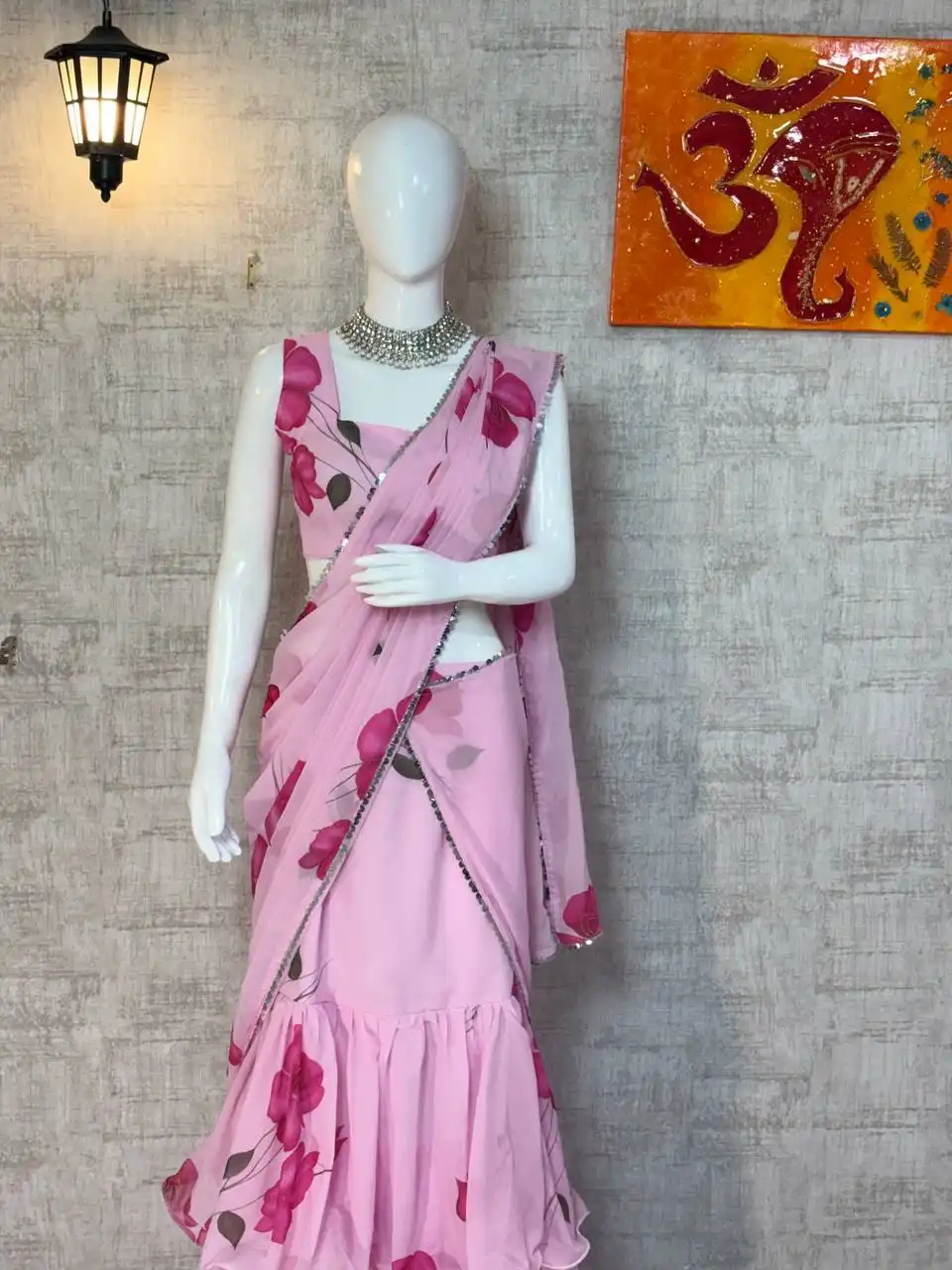 SBD 1805 Faux Georgette With Readymade Frill Work Ready To Wear Saree Wholesale Surat