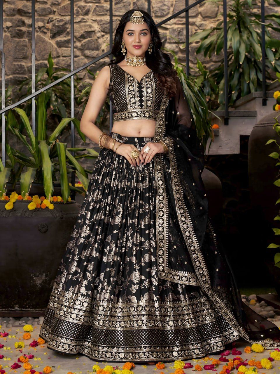 Zeel 7100 Dola Silk Jacquard With Embroidery Work Lehenga Choli Wholesale Supplier
