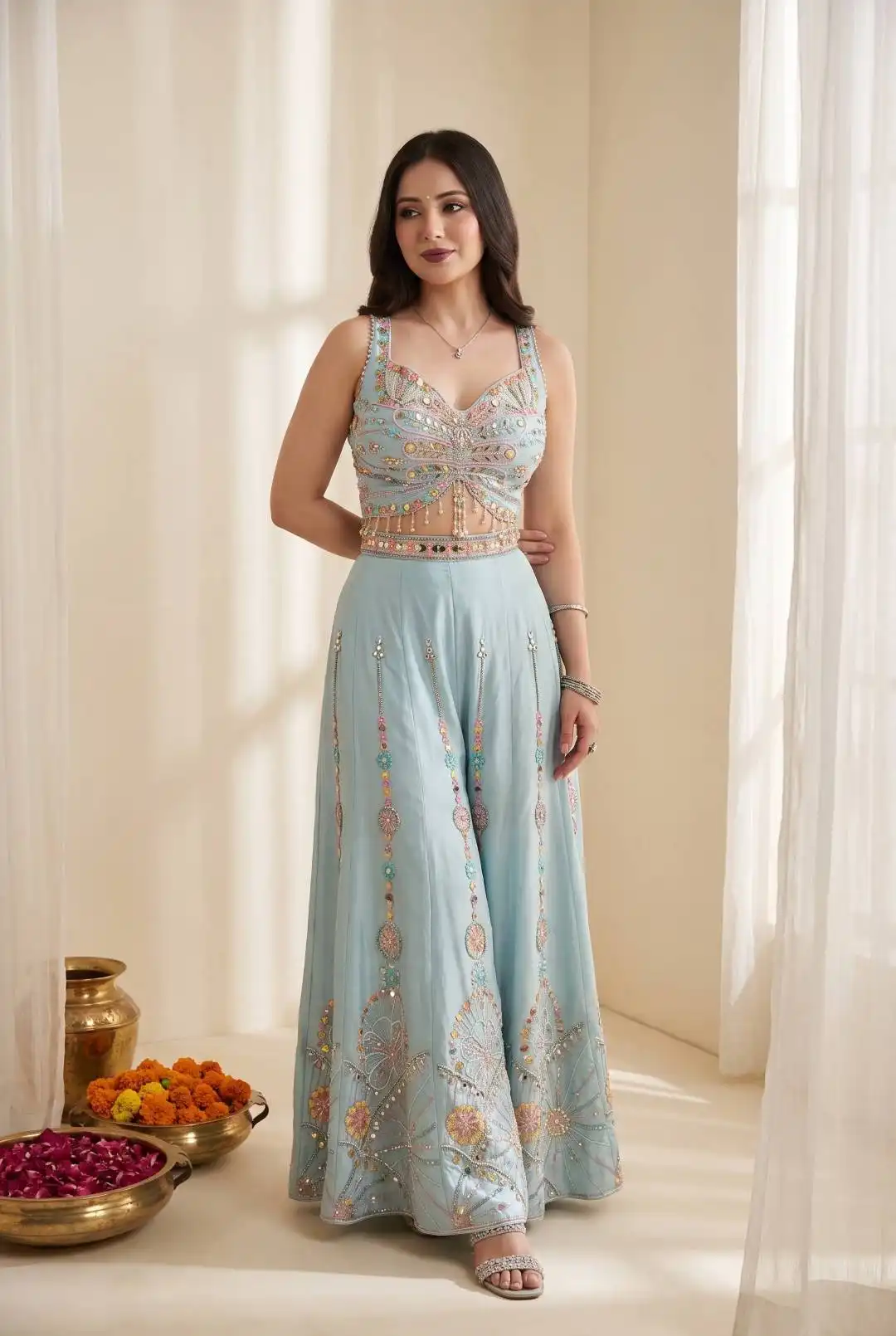 BDB 96 Rangoli Silk With Embroidery Cording Work Indo Western Wholesale Surat
