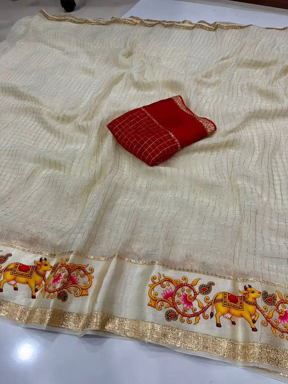 Laxmi 1146 Viscose Georgette With Digital Embroidery Border Saree Wholesale Surat