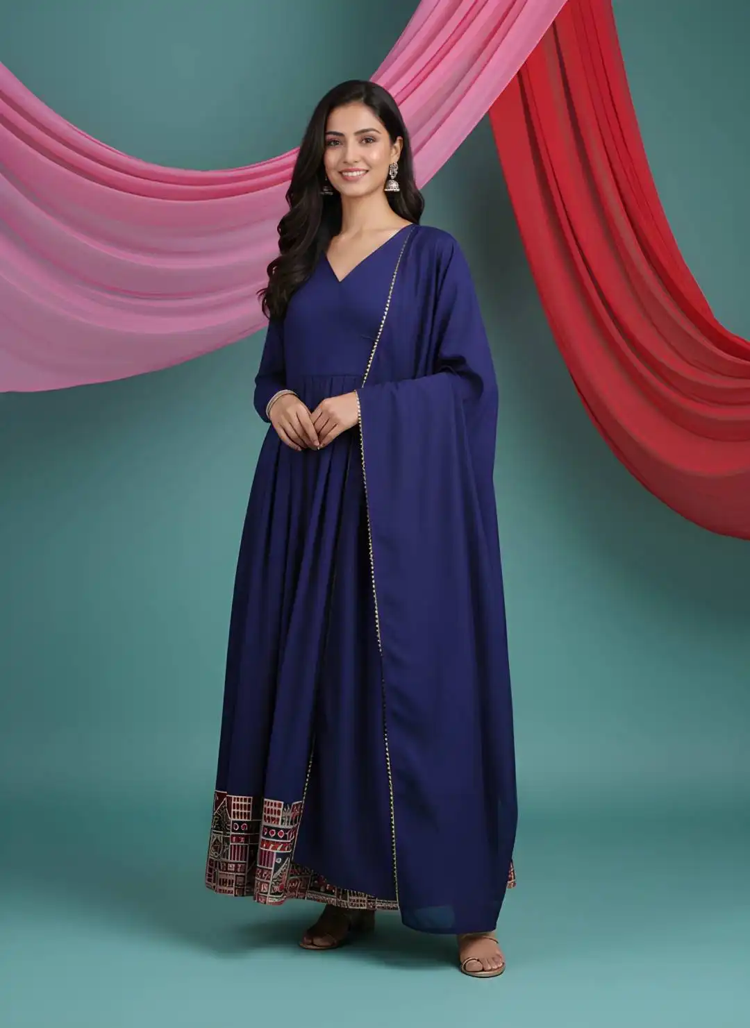 Shiv 6048 Vichitra Silk With Embroidery Work Anarkali Gown Wholesale Supplier